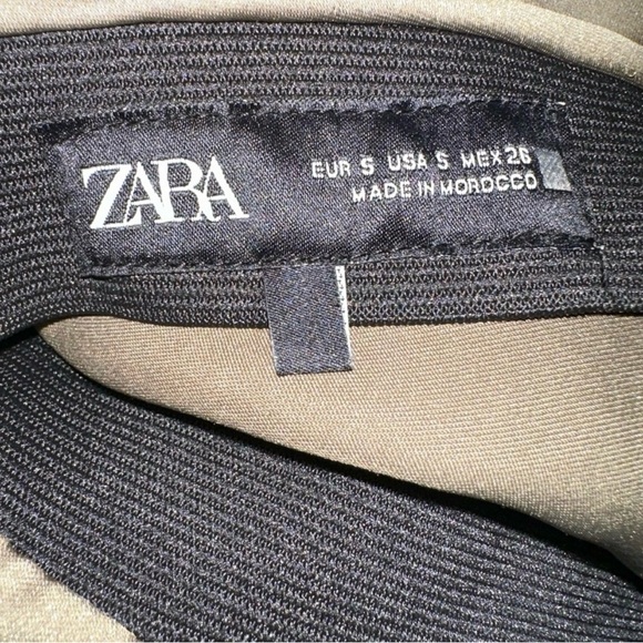 Elegant Satin Midi Skirt - Olive - Picture 2 of 3